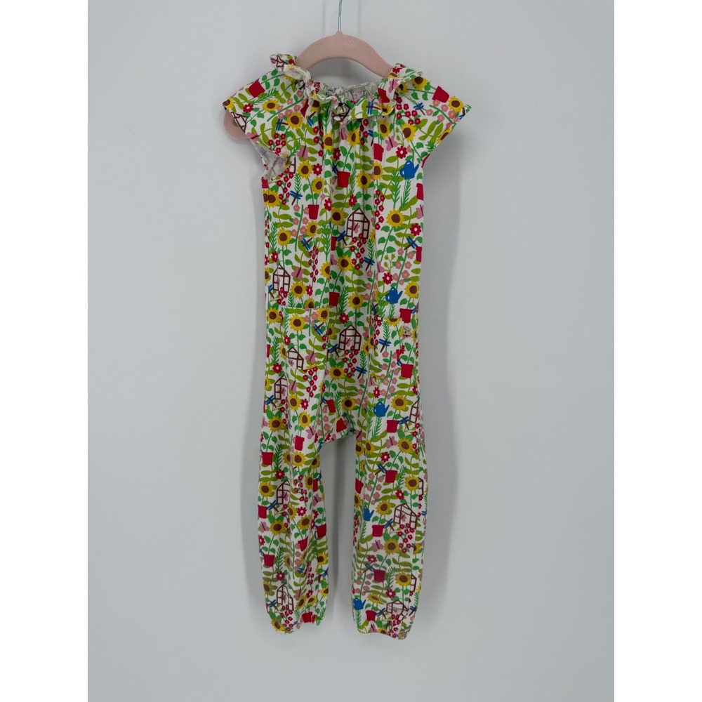 Frugi‎ Girls 3-4 Years Garden Floral Organic Cotton Jumpsuit Ruffle Romper Multi